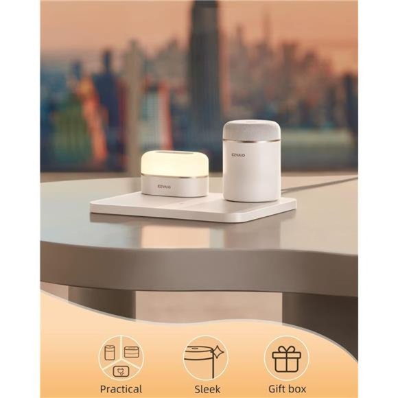 3 in 1 Charger Station, Wireless Phone Charger LED Night Light Bluetooth Speaker - Picture 1 of 6